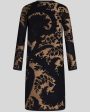 Black Palm Print Reversible Coat Discount