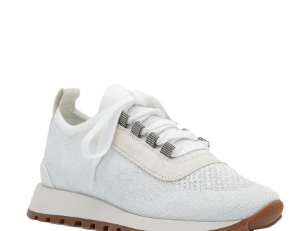 Knit Lurex Runner in White Hot on Sale