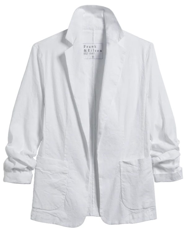 White Linen Dublin Tailored Blazer Cheap