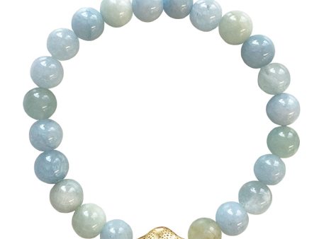 Aquamarine Beaded Stretch Bracelet Online