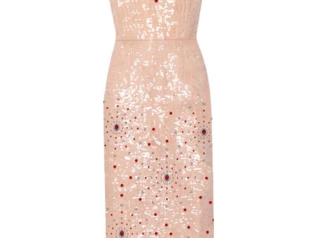 Ballet Pink Sleeveless Cocktail Midi Dress For Cheap