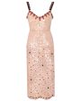 Ballet Pink Sleeveless Cocktail Midi Dress For Cheap