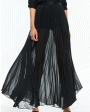 Black Katz Sunburst Pleat Maxi Skirt Discount