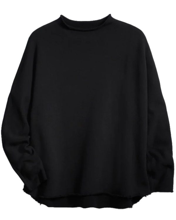 Black Effie Funnel Neck Long Sleeve Capelet For Cheap