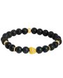 Black Onyx and Gold Plated Nugget Beaded Bracelet For Discount