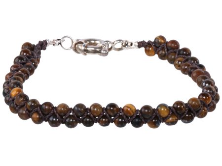 Tigers Eye Braided Beaded Bracelet For Sale