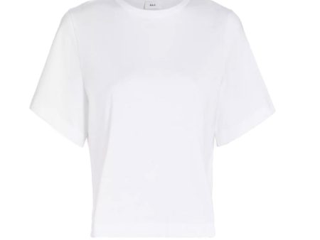 White Julia Cropped Crewneck Tee Cheap