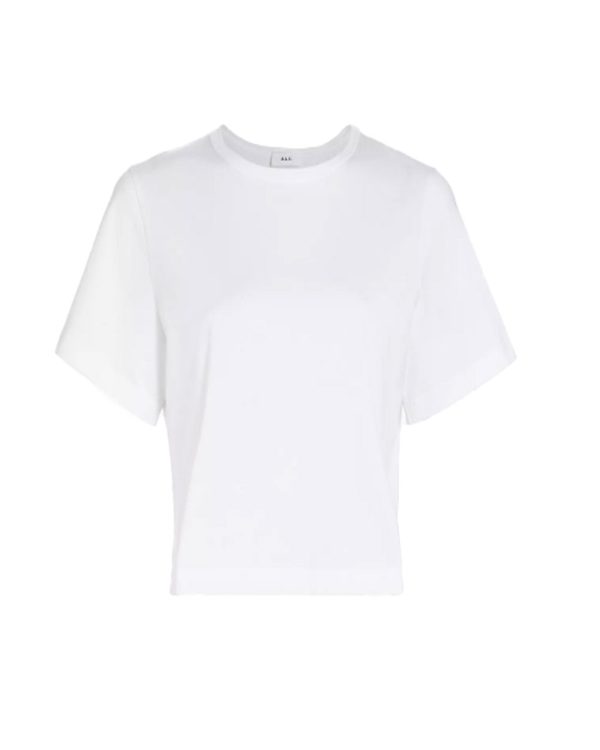 White Julia Cropped Crewneck Tee Cheap