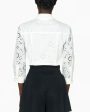 White Eyelet Three Quarter Sleeve Icon Blouse Sale