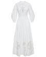 White Cactus Eyelet Balloon Sleeve Dress on Sale