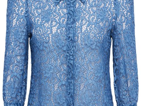 Indigo Lace Andrea Blouse Discount