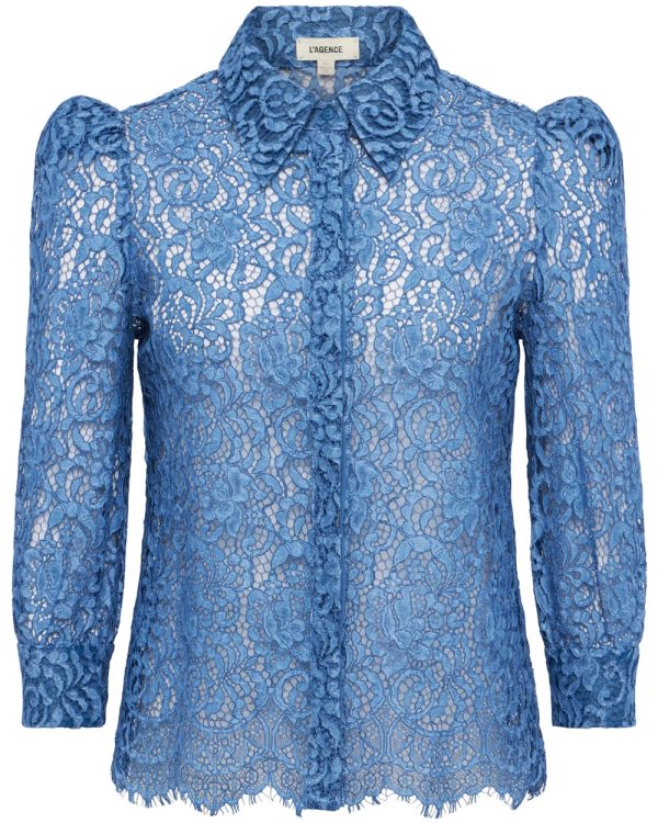 Indigo Lace Andrea Blouse Discount