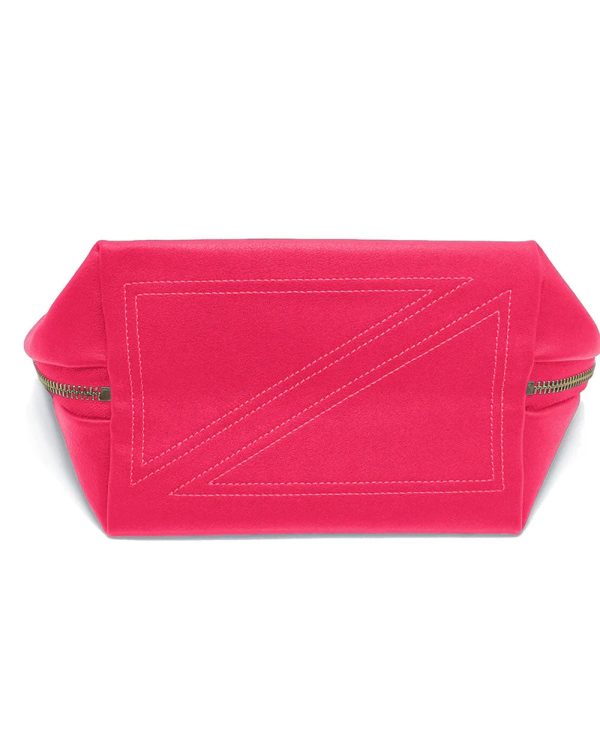 Medium Signature Makeup Bag in Pink and Chevron For Cheap