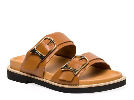 Double Buckle Sport Sandal in Light Brown Online Hot Sale