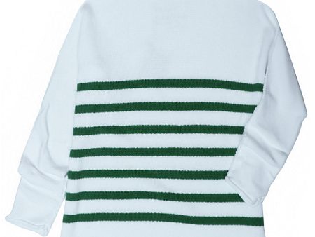 White and Clover Stripe Monterey Sweater For Cheap