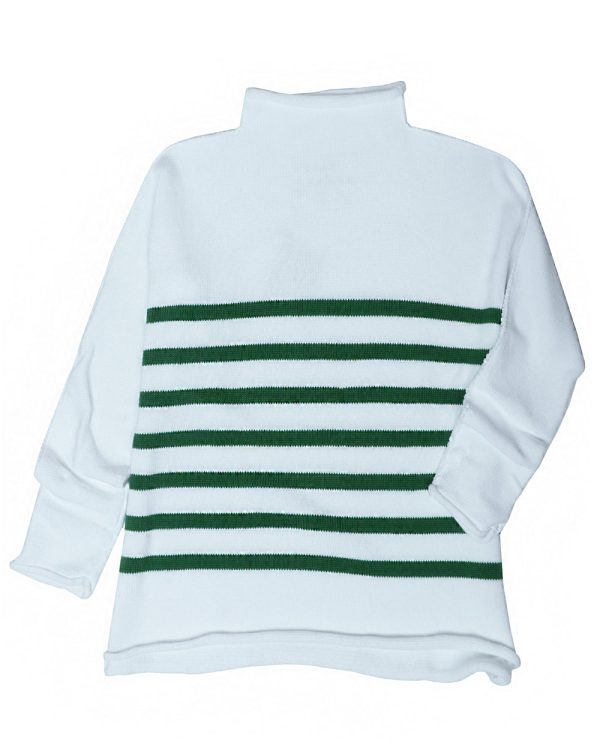 White and Clover Stripe Monterey Sweater For Cheap