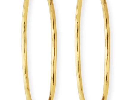 XL Hammered Gold Skinny Hoops Discount