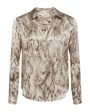 Tan Multi Snake Tyler Long Sleeve Blouse Online Hot Sale