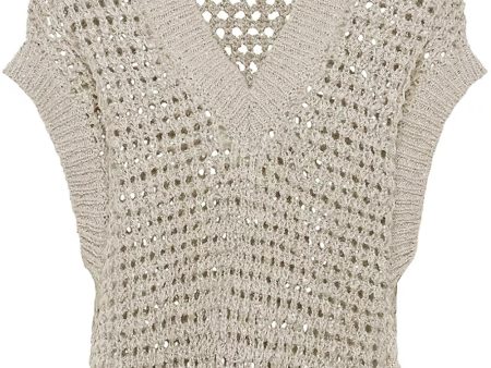 Wheat Diamond Net Knit Pullover Online Sale