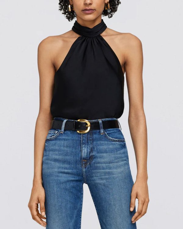 Black Thea Halter Top Online Sale