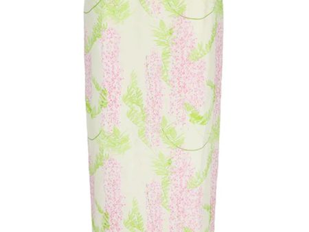 Beige and Pink Wisteria Print Norma Skirt Supply