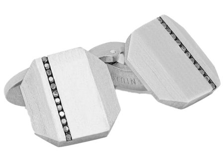 Titanium and Black Diamond Octagon Cufflinks Supply