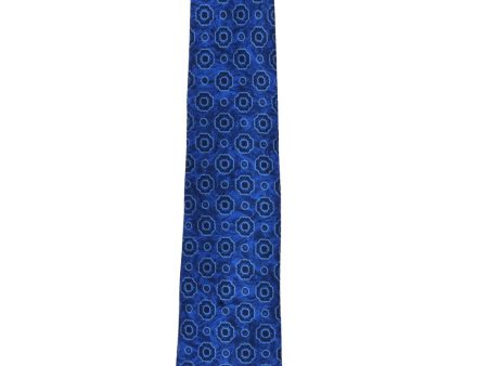 Blue Floral Medallion Tie Sale