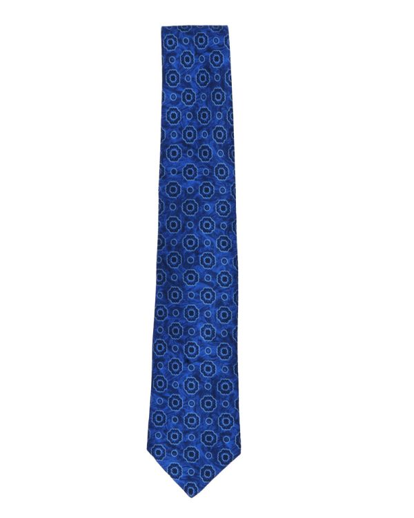 Blue Floral Medallion Tie Sale