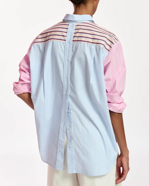 Antwerp Off White Patchwork Stripe Famille Shirt For Discount