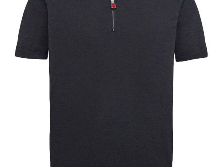 Black Zip Short Sleeve Polo Fashion