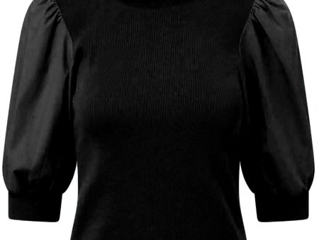 Black Coralee Crewneck Top For Discount