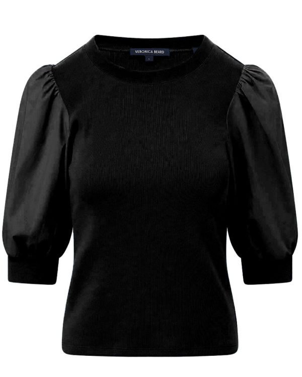 Black Coralee Crewneck Top For Discount