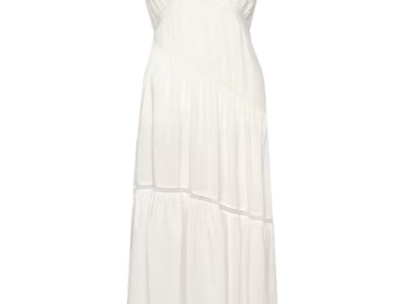 White Gathered Lace Dress Online Hot Sale