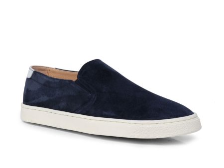 Suede Slip-On Sneaker in Blue For Sale