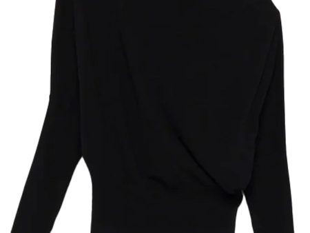 Black Lavina Off The Shoulder Drape Sweater Discount