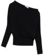 Black Lavina Off The Shoulder Drape Sweater Discount