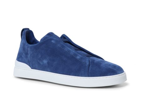 Utility Suede Triple Stitch Sneakers in Light Blue For Cheap