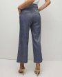 Blue Melange Linen Aubrie Pant Hot on Sale