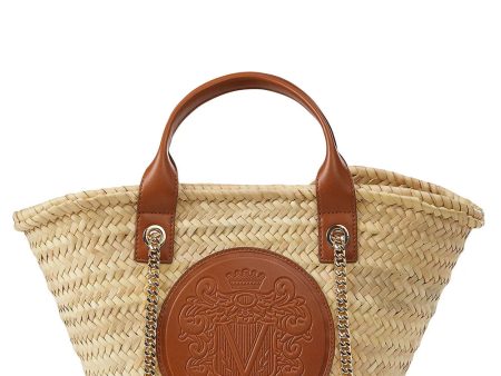 Straw Crest Patch Tote in Hazelwood For Cheap