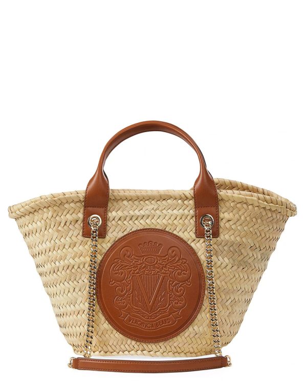 Straw Crest Patch Tote in Hazelwood For Cheap