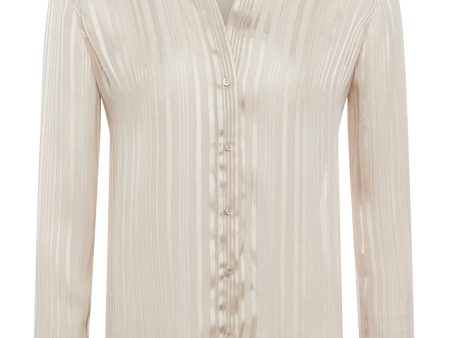 Taupe Stripe Argo Blouse Online Hot Sale