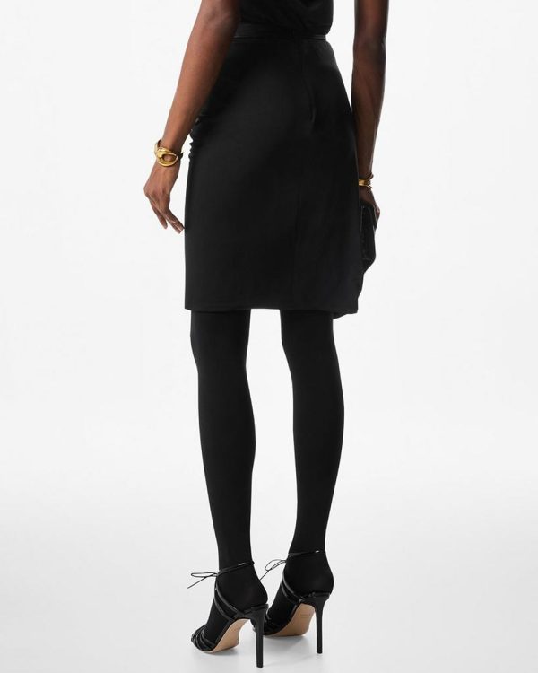 Black Jersey Lustrous Draped Skirt For Discount