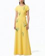 Sunshine Lily Valley Embellished Short Sleeve Gown Online Sale