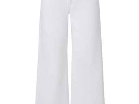 Taylor Wide Leg Crop Jean in White For Cheap