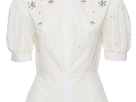 White Embellished Top Hot on Sale