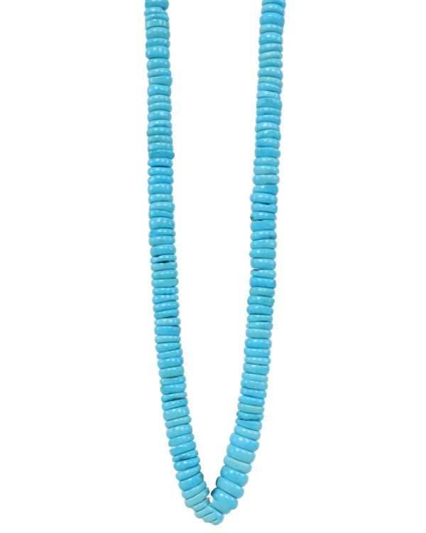 Turquoise Disk Beaded Necklace Cheap