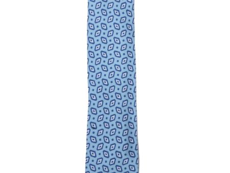 Blue Geo Motif Silk Tie Online Hot Sale