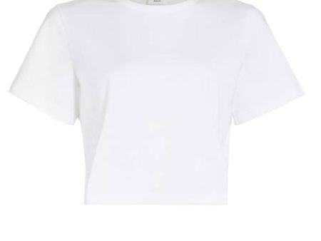 White Julia Cotton Cropped Tee For Cheap