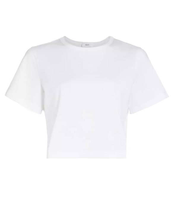 White Julia Cotton Cropped Tee For Cheap