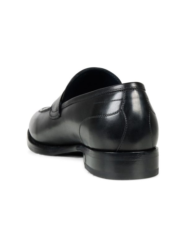 Aviono Leather Dress Loafer in Nero Online Hot Sale